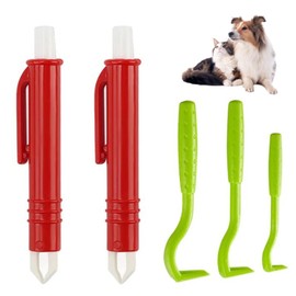 Tick Remover Tool for Dogs - Painlessly Tick Remover for Humans and Cats Pets, 3 Tick Hooks and 2 Tick Tweezers