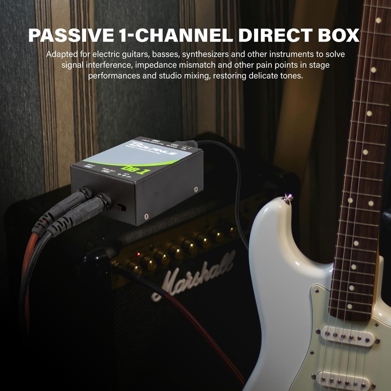 Bolanle Passive 1-Channel Direct Box DI for Guitar, Bass &