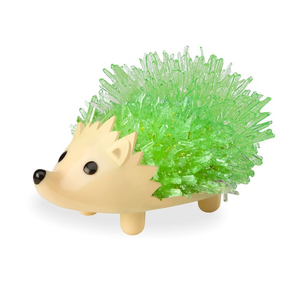 HearthSong Grow Your Own Crystals Kit-Hedgehog, 3”L x 1”W Figurine Base, Adult Supervision Required, Spring Green