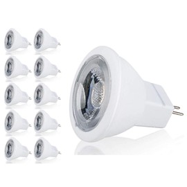 CBConcept UL-Listed MR11 GU4.0 LED Light Bulbs, 10-Pack, 2 Watt, Dimmable 230 Lumen, Pure White 6000K, 36° Beam Angle, 12 Volt, 20W Halogen Bulbs Equivalent,Landscape/Accent/Recessed/Track Lighting