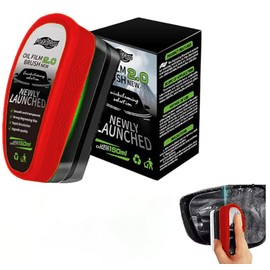 Fight Windshield Oil Film & Blurry Vision! Cleaner Brush w/ 150ml Solution - Professional Clarity