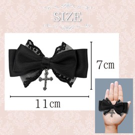 2 Piece Set Hair Clip, Cross Ribbon, Bowknots, Lace, Hair Access, Hairpin, Lolita, Gothic Lolita, Recitals, Cute Youe, Small, Mint Green