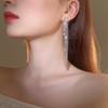 Diamond Dangle Drop Earrings Silver Sparkling Rhinestone Earrings Diamond Tassel