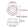 Ruifu Titanium Alloy Flanged Nuts M5 M6 6 Pack (M6,