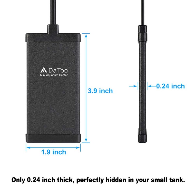 DaToo 30 Watt Small Aquarium Heater Mini Betta Flat Fish