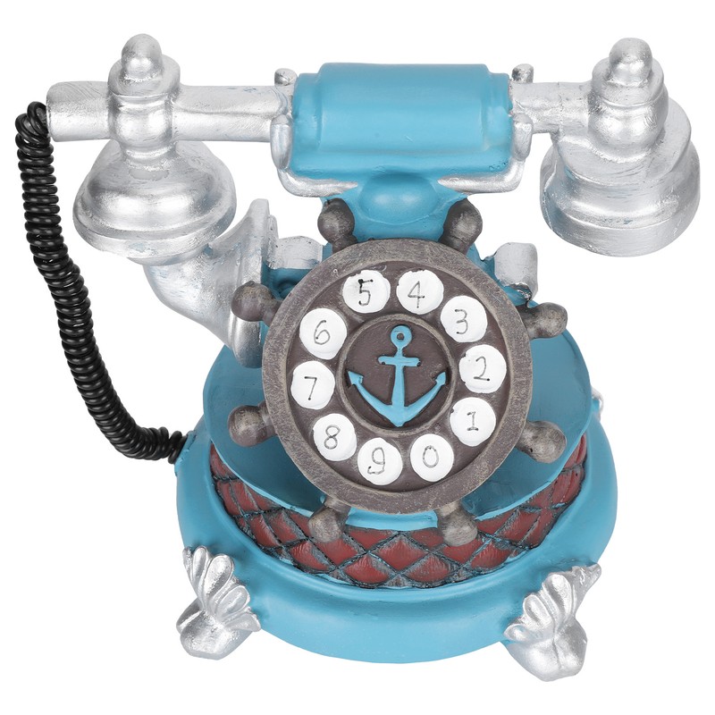 Antique Telephone Ornaments Retro Phone Shape Piggy Bank Home Resin