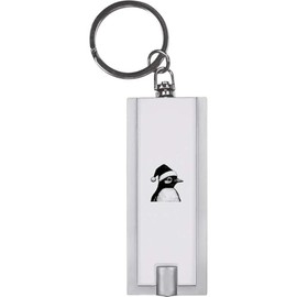 Azeeda 'Penguin Wearing Christmas Hat' Keyring LED Torch (KT00038844)