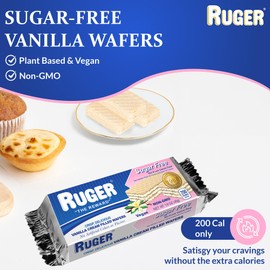RUGER Sugar-Free Vanilla Wafers 1.6 Ounce (Pack of 12) - Delightfully Crisp & Creamy Treats - Natural Ingredients, Non-GMO, Vegan, No Artificial Colors/Flavors - Ideal for Desserts & Everyday Snacking