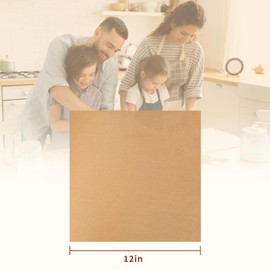 TROUSKAIG 100pcs 12x12 inch Unbleached Parchment Paper Sheets for baking, Heavy-Duty Precut Parchment Paper Squares, Brown Non-Stick liners for Oven, Cooking & Wrapping Food, Air Fryer Liners
