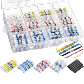500 Pieces Solder Connectors Shrink Connector Solder Sealing Wire Connector - Shrink Welding Butt Connector - Welded Connector Kit - Automotive Marine Insulated Waterproof Wire Terminal