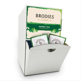 Brodies Green Tea Tag and Envelope -1 Dispenser box of 250 tea bags - Light and refreshing blend of pure Sencha Green Tea, rich in antioxidants