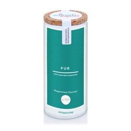 Pure Magnesium Taurate (Equivalent to 94 mg Magnesium Plus Taurine Daily) for Concentration, Psyche and Performance. 290 Handmade Vegan Capsules