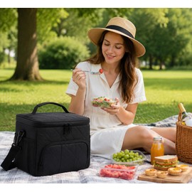 Insulated Lunch Bag for Work & Outdoor Picnic – Leakproof Thermal Food Cooler Tote with Large Capacity Storage(Oxford cloth & Nylon)