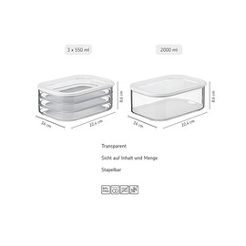 Rosti Mepal Modula Fridge Containers, 550 ml, Set of 3