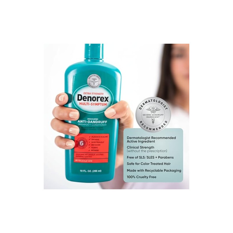 Denorex Extra Strength Dandruff Shampoo and Conditioner, 10 oz.