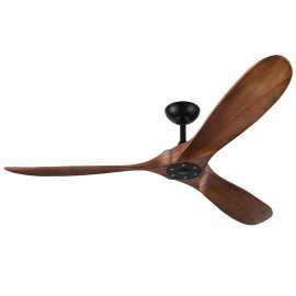 Ceiling Fan Without Light, 60 Inch 3 Blades Modern Ceiling Fan No Light with Remote Control for Living Room Bedroom, DC Motorvoltage (v): 110-240, plug type: N/A, color: 60'' White
