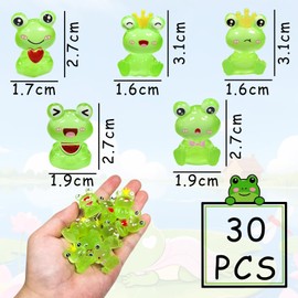 Tuxuzal 30 Stück Leuchtende Frosch Harz Statuen Mini Frosch Deko Leuchtende Frösche Miniatur Deko Mini Tiere Figuren für Landschaftsbau Gartendeko