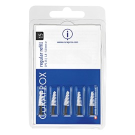 Curaprox Interdentalbürsten CPS 15 regular, Refill, 5 Stück, schwarz, konisch, 1.8 mm Durchmesser, 5 mm Wirksamkeit, Nachfüllpackung, ohne Halter