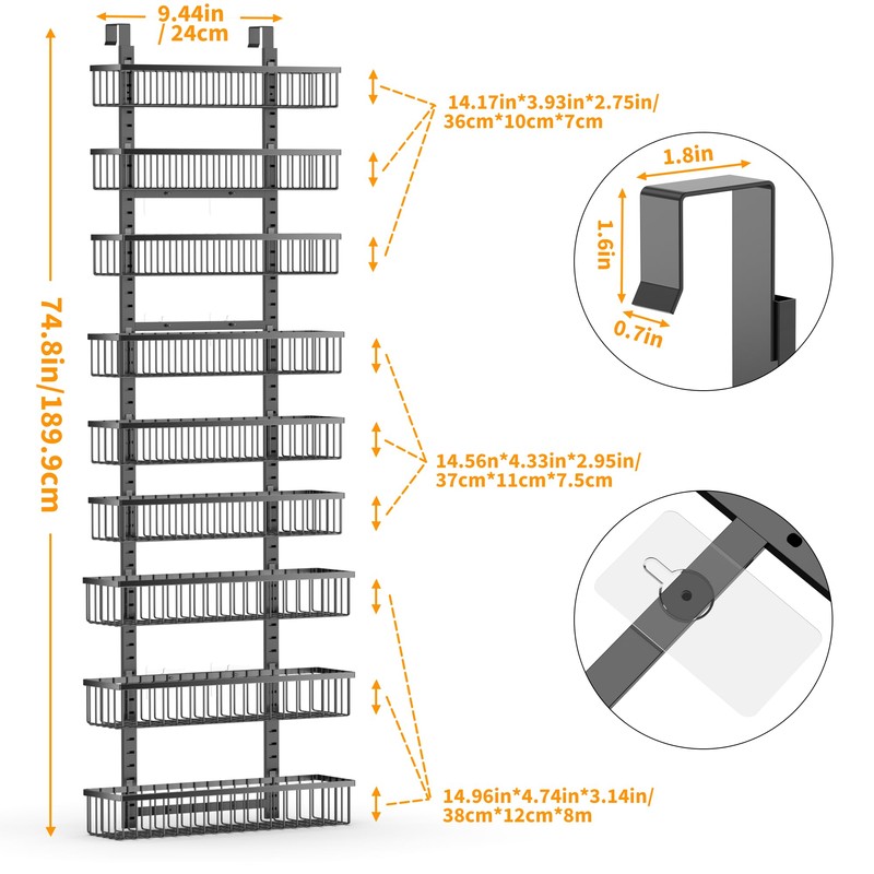 Moforoco 9-Tier Over The Door Pantry Organizer, Pantry Organization and