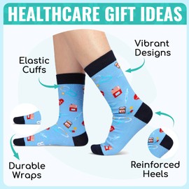 HAPPYPOP Doctor Gifts for Men Women - Doctor Socks, Unique Gift for Doctors Male Gifts Ideas for Doctors Dr Day Gift