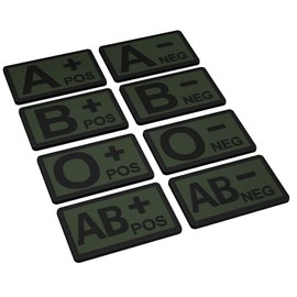 Patch Force - Patch Blood Group - Tactical Rubber Patch Blood Group A+ (Colour: Olive) as Equipment for German Armed Forces, Police, Fire Brigade and Military - PVC Rubber Velcro Patch 5 cm x 3 cm