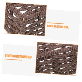 Ciieeo 1Pc Large Capacity Woven Snack Storage Basket Decorative Household Organizer for Desktop Versatile Storage for Books and Sundries Smooth Edge Design for Home Hotel and Store Use