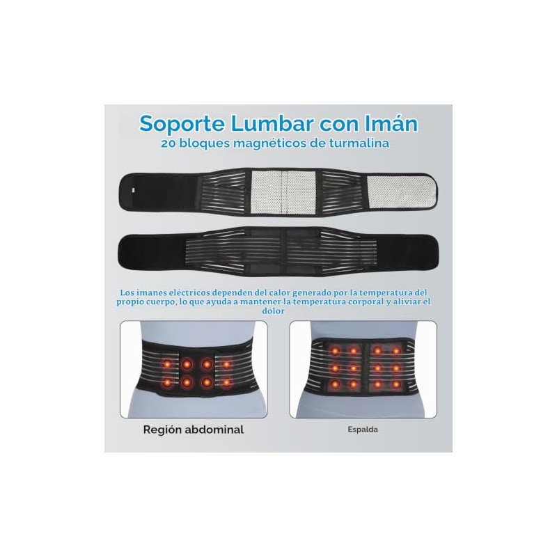 Soporte de espalda con imán, soportes magnéticos de turmalina para