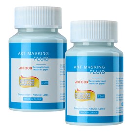 JOFOOK Liquid Latex Art Masking Fluid(5.3 fl oz) for Watercolor, Gouache Painting, Ink & Illustration, Arts Projects & Crafts Supplies Drawing Gum,Set of Two Bottles, Blue