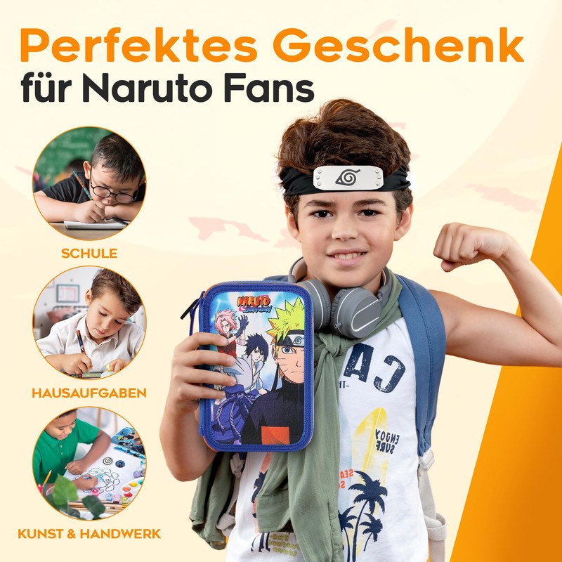 Naruto Pencil Case, Anime Fan Pencil Case with Complete School