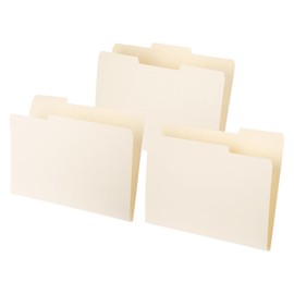 PATIKIL Manila Folders 20 pcs 8.5 x 11 Manila File Folders Letter Size Manila Folders 1/3 Cut Paper Organizer Bulk for Classroom Home Office Process Tab Left Medium Right Beige