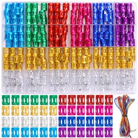 VENOFEN Colorful Hair Jewelry for Braids Dreadlock Cuffs Loc Hair Strings 8 Colors Metal Braids Clips Hair Cuff Rings Locs Accessories for Women Girls