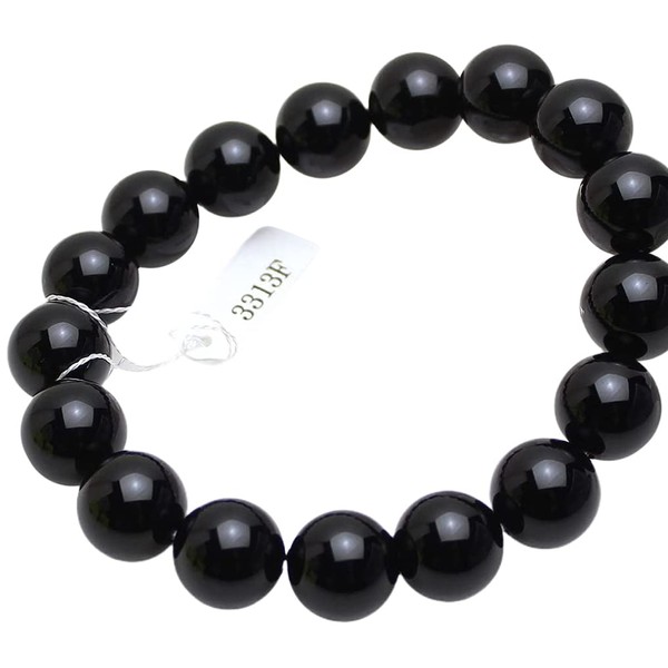 Wagokoro Nenjudo Morion Black Crystal Bracelet 0.5 inch (12 mm) New Life Good Luck Goods, Amulet, Feng Shui Prayer Beads, Men's, Women's, Women's, Bracelet; Includes Jewelry Identification Card,