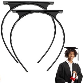Graduation Cap Headband Insert  Secures Grad Decorations Don't Change Your Hair Upgrade headband Simple And Practical Anti-Fall Hairband for (2Pcs) - Color: 2 Packs, Size: 4.5''x5.5''
