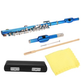 Piccolo Cupronichel Flute, Piccolo Flute Cupronickel Blue +E Key French 6 Holes Piccolos Key Instrument for Beginner