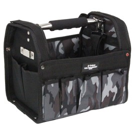 E-Value ETC-OP-S-CGRY Tool Carry Bag S (Width x Depth x Height) 11.4 x 9.4 x 9.4 inches (290 x 240 x 240 mm), Camouflage Gray with Shoulder Strap and Convex Holder