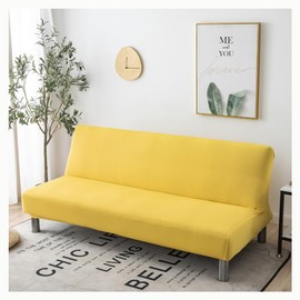 Armless Sofa Cover Futon Slipcover Microfiber Double 3 Seater Sofa Bed Cover Folding Printed Futon Furniture Protector Without Armrests (Color : #52, Size : 160-185cm/63-72.8inch)