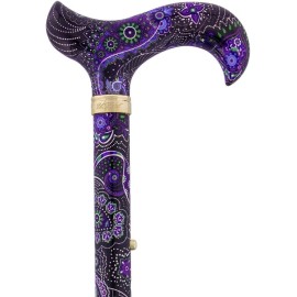 Royal RC Canes Purple Majesty Adjustable Folding Designer Derby Cane with Retractable Ice tip