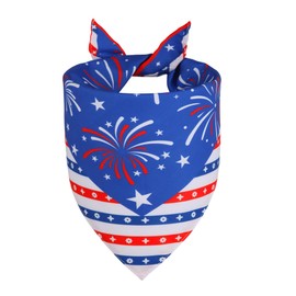 WoffBow Small 4th of July Dog Bandana: Reversible American Flag Breathable Scarf for Small Dogs - Patriotic Parades Pool Party Puppy Accessories (1-Pack)