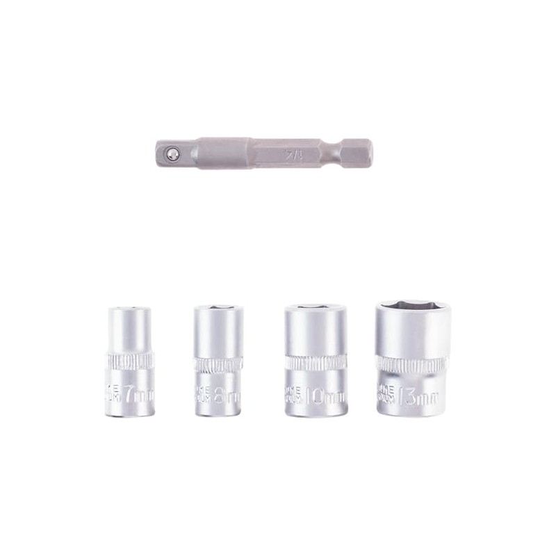 Original Einhell Socket Spanner Set with Adapter, 5 Pieces, 7-13