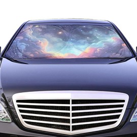 TXWWXT Car Sun Shade for Stars Sky Dark Blue Cosmos,Universal Fit Windshield Sunshade for Cars, SUVs, UV Protection & Heat Resistant Foldable Automotive Sun Shield, Summer Accessories 59"x27.5"
