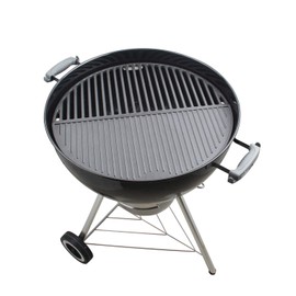KAMaster 22" Half Moon Cast Iron Cooking Grate Grill Accessory Replaces For Weber Charcoal Grill Half Moon Grate+Griddle+4 Support Extension,Cooking Grate for Weber 22