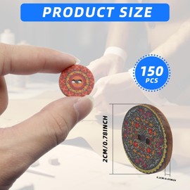 150PCS Vintage Flower Wood Buttons, Mixed Pattern Wooden Button Woodens Button for Crafts and Mixed Pattern Vintage Wooden Buttons