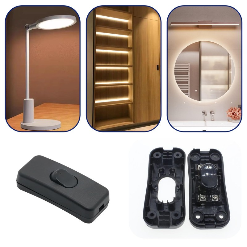3 Pcs Inline Lamp Switch – Black Inline Light Switch