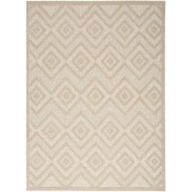 Nourison Versatile Indoor/Outdoor Cream 4' x 6' Area Rug, Easy Cleaning, Non Shedding, Bed Room, Living Room, Dining Room, Backyard, Deck, Patio (4x6)