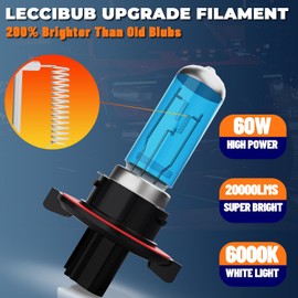 LECCIBUB Headlight Bulbs License Plate Lights Fit For Nissan Juke 2011-2014, 9007 High Low Beam + H11 Fog Lights Halogen Light Bulb + License Plate Lights, Pack of 6