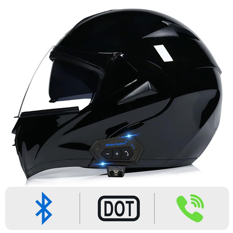 FRBRK Motorcycle Bluetooth Modular Helmet, DOT Approved Dual Visor Full