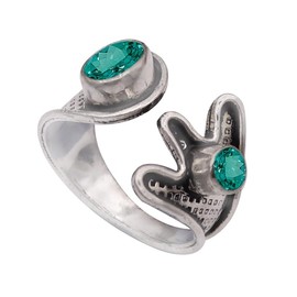 JEWELSTREZORO Green Paraiba Tourmaline Lab Grown Gemstone Band Ring Men And Women Band Ring Gift Item Sterling Silver All Size Band Ring TSR1009AS_27 (V)