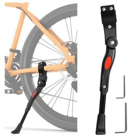 Bike Kickstand, Bike Stand Kick, Adjustable Aluminium Alloy Bicycle Stand, Suitable for Mountain Bike & Road Bike Durable Easy to Install Includes Tools Ideal for Bike Accessories