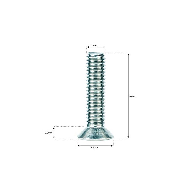 M4 (4mm x 14mm) Phillips Countersunk Machine Screws Flat Head
