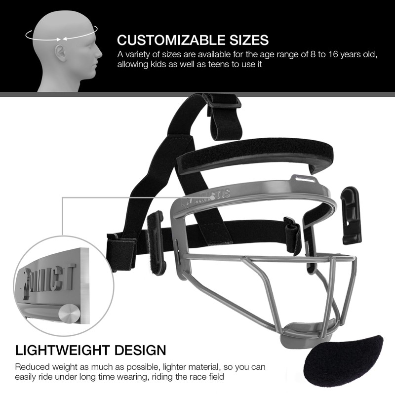 Dinictis Softball Face Mask, Lightweight, Comfortable, with Wide Field Vision,